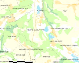 Mapa obce Heudreville-sur-Eure