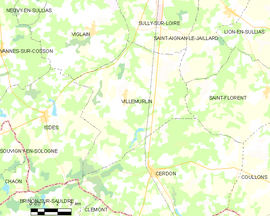 Mapa obce Villemurlin