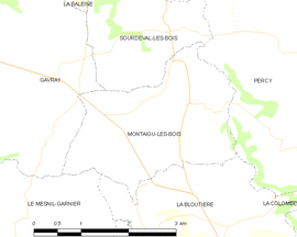 Mapa obce Montaigu-les-Bois