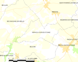 Mapa obce Vernoux-sur-Boutonne