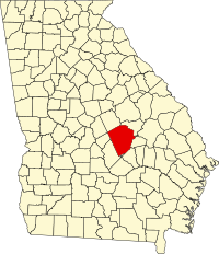 ローレンス郡の位置を示したジョージア州の地図