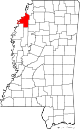 Округ Коахома на карте штата.