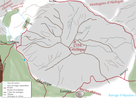 Carte simplifiée de la montagne.