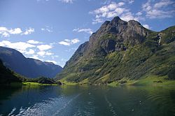 Näkymä Nærøyfjordeniin elokuussa 2006.