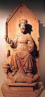 Statue of S. Olav at (Austevoll Church