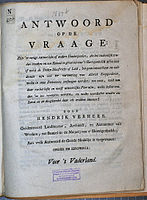 Toekenning prijs aan Hendrik Verhees (1785)