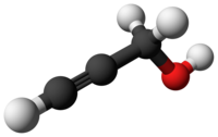 3D ball-and-stick structure of propargyl alcohol