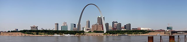 St. Louis, Missouri, viewed from East St. Louis, Illinois.