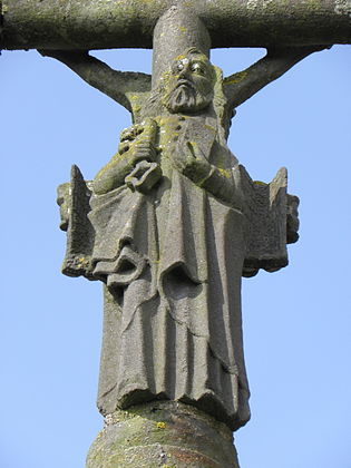 St Peter with key and book. Part of the Senven-Léhart calvary