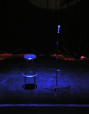 English: Empty stage for a stand-up comedy sho...
