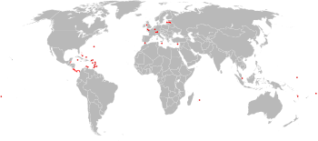 English: Map of tax havens, using the 2007 pro...