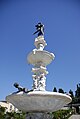 The upper level of the fountain. Four capricorns, one of the emblems of the Medici, look down from the upper basin.