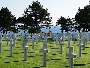 Crosses at WW2 American Cemetery in Normandy