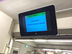 Écran IMAGE à la station Odéon en phase transitoire avec le contenu des anciens écrans cathodiques.