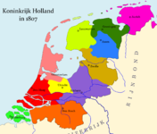 Departamento holandês real Oost Friesland (canto superior direito), 1807