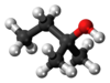 Ball-and-stick model of 2-methyl-2-butanol