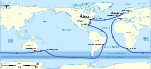 2005-2006 Volvo Ocean Race map-fr.svg