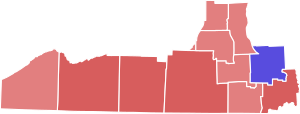 2018 New York's 23rd congressional district election results map by county.svg