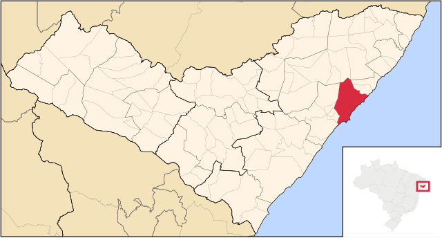 アラゴアス州内のマセイオの位置の位置図