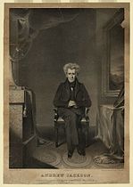Portrait of Andrew Jackson, engraving after painting by Hubard, c. 1830s