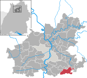Poziția orașului Beilstein pe harta districtului Heilbronn