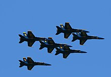 F/A-18 Hornets performing in San Francisco Blue Angels flying in formation1.jpg