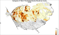 Cartogramma dei risultati degli "Altri" per contea