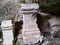 Carved stones at the entrance of the Mithraeum.