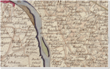 Topographie, toponymes et anciens lieux-dits, sur la carte de Cassini, en 1756.