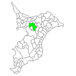Situering van Sakura in de prefectuur Chiba