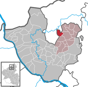 Poziția Döttesfeld pe harta districtului Neuwied
