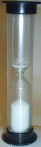 A contemporary sand timer made of inexpensive plastic Egg timer.jpg