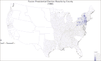 Mappa dei risultati di "Fusione democratica" per contea