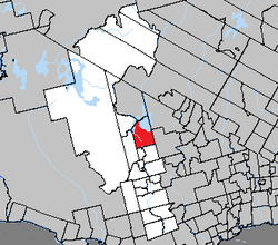 Location within La Vallée-de-la-Gatineau RCM.