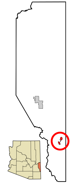 Location in Greenlee County and the state of Arizona