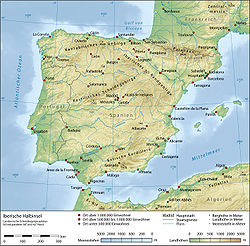 Karte von Iberische Halbinsel