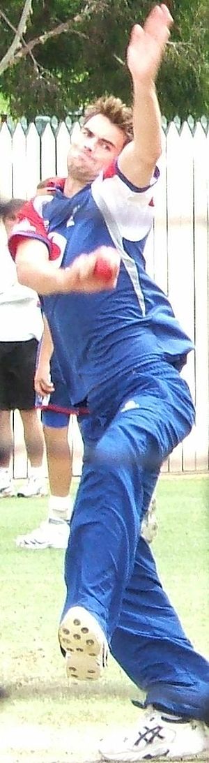James Anderson bowling in the nets at Adelaide...