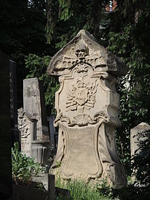 Kolozsvár Házsongárd old gravestone with skull.JPG