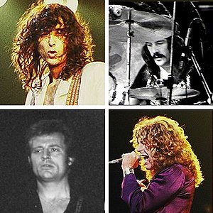 Led Zeppelin у 1969 році (за годинниковою стрілкою, починаючи з верхньої лівої: Джиммі Пейдж, Джон Бонем, Роберт Плант, Джон Пол Джонс)