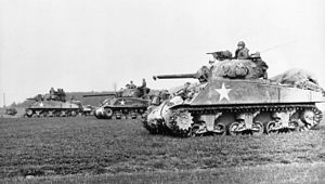Sherman medium tank from World War II, the wor...