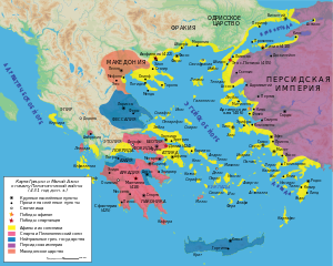 Карта Греции к началу войны