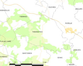 Poziția localității Théminettes