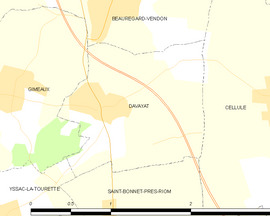 Mapa obce Davayat