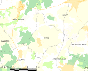 Poziția localității Sarcé