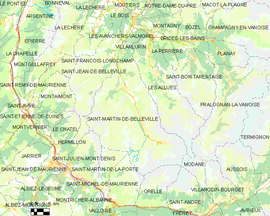 Mapa obce Saint-Martin-de-Belleville