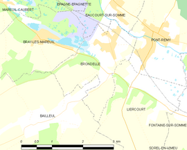 Mapa obce Érondelle