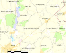Mapa obce Ovillers-la-Boisselle