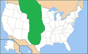 Map of the Great Plains (shaded in green).