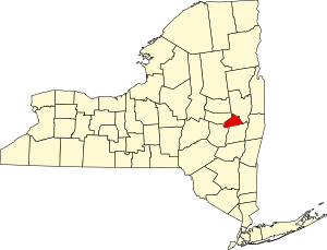 Карта Нью-Йорка с указанием округа Скенектади