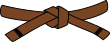 Kampsportsbælte brunt med sorte striber